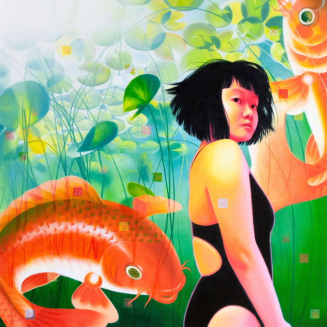 Hayley Chi Hay Chiu, Fat Fat White White, 2026, Inkjet print on Innova art canvas