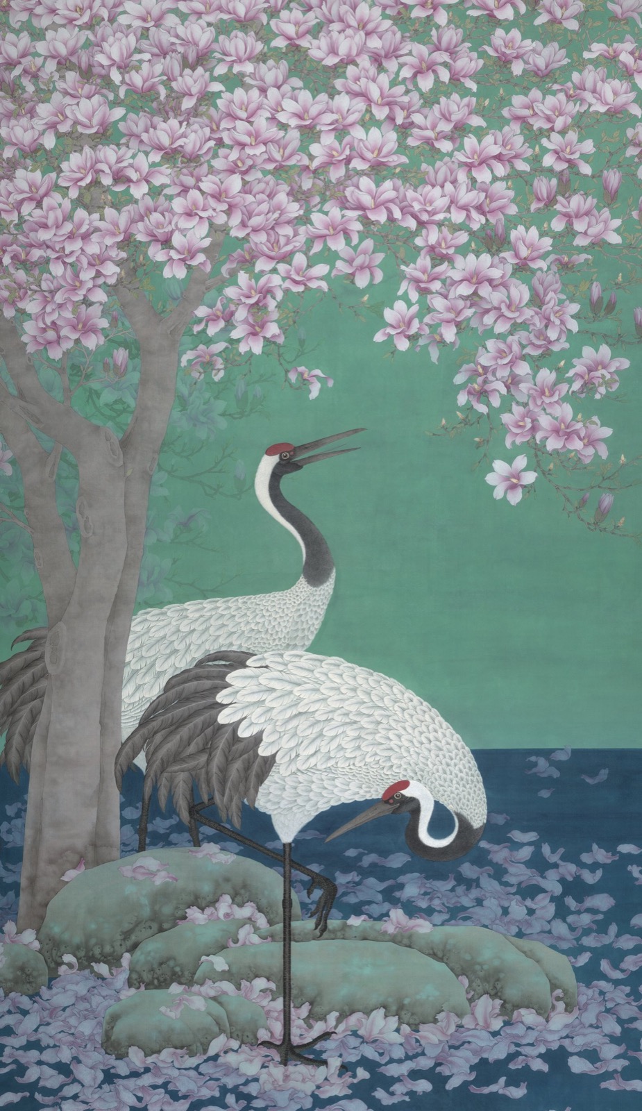 Kejie Lin, Crane Courtyard · Spring, 2024, Hahnemühle German Etching Archival Paper, 310 gsm, Epson Ultra Chrome Pro Archival Ink