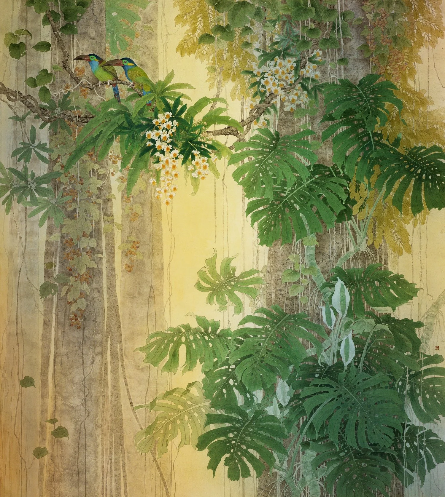 Kejie Lin, Tropical Garden 1, 2017, Chinese ink and colour on rice paper