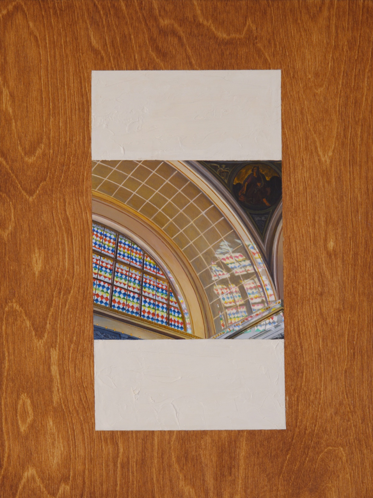 Nick Hoang, Potsdam, 2026, Acrylic and wood stain on panel
