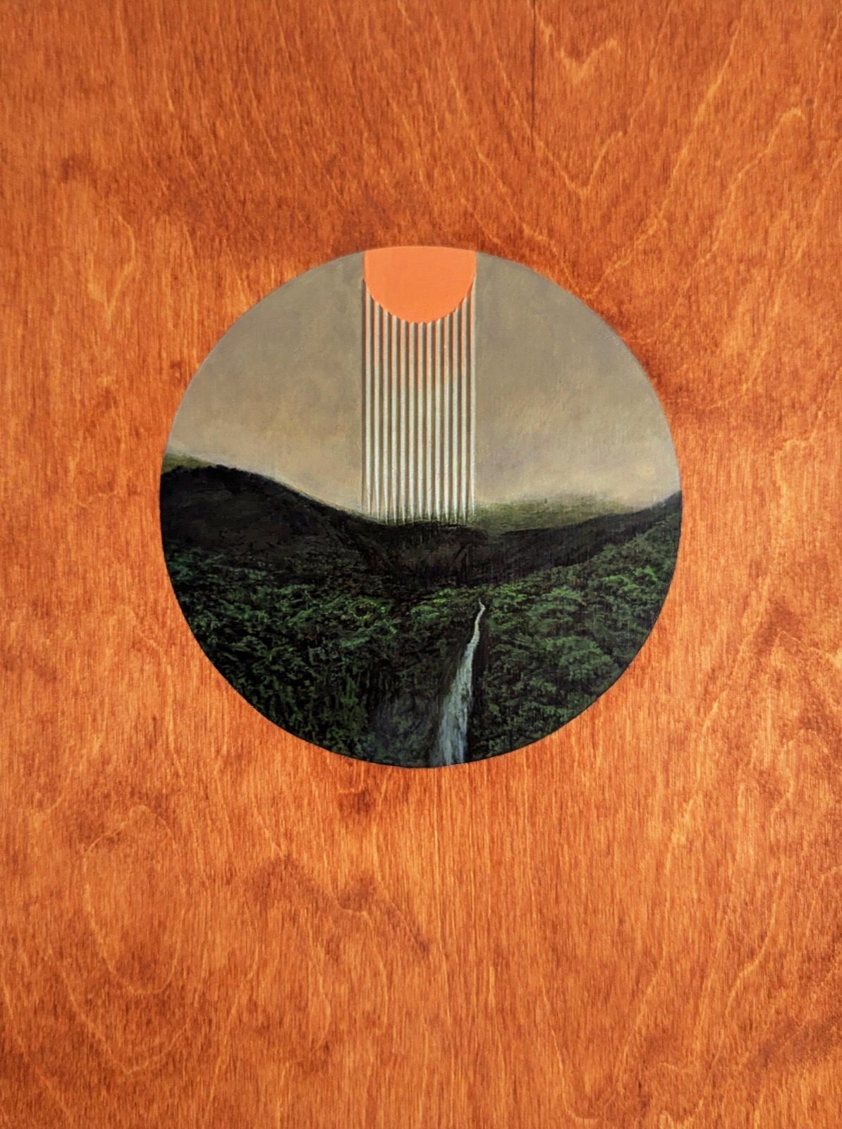 Nick Hoang, Sunrays, 2026, Acrylic and wood stain on panel