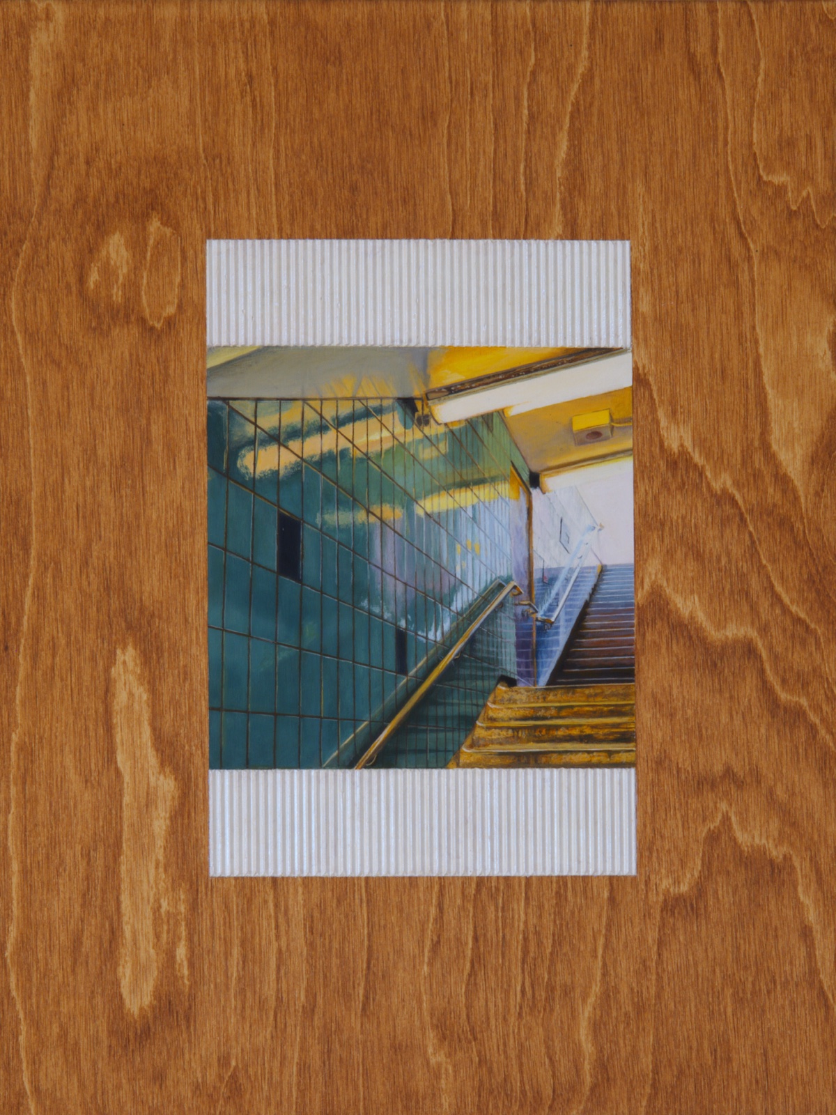 Nick Hoang, Tiles, 2026, Acrylic and wood stain on panel