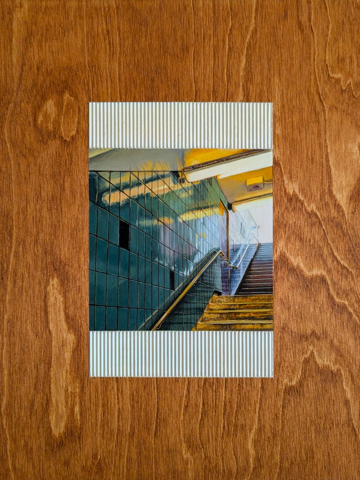 Nick Hoang, Tiles, 2026, Acrylic and wood stain on panel