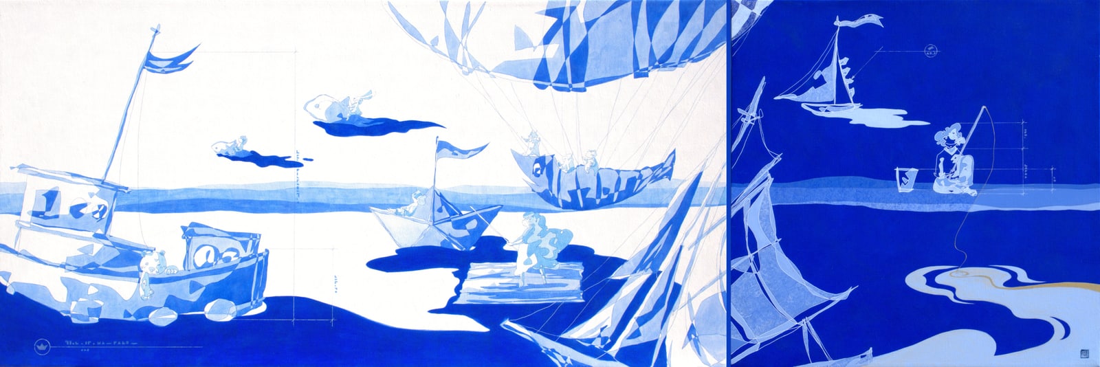 Pino Cao, Take Your Time, and I Will Take Mine, 2026, Acrylic and colour pencil on canvas