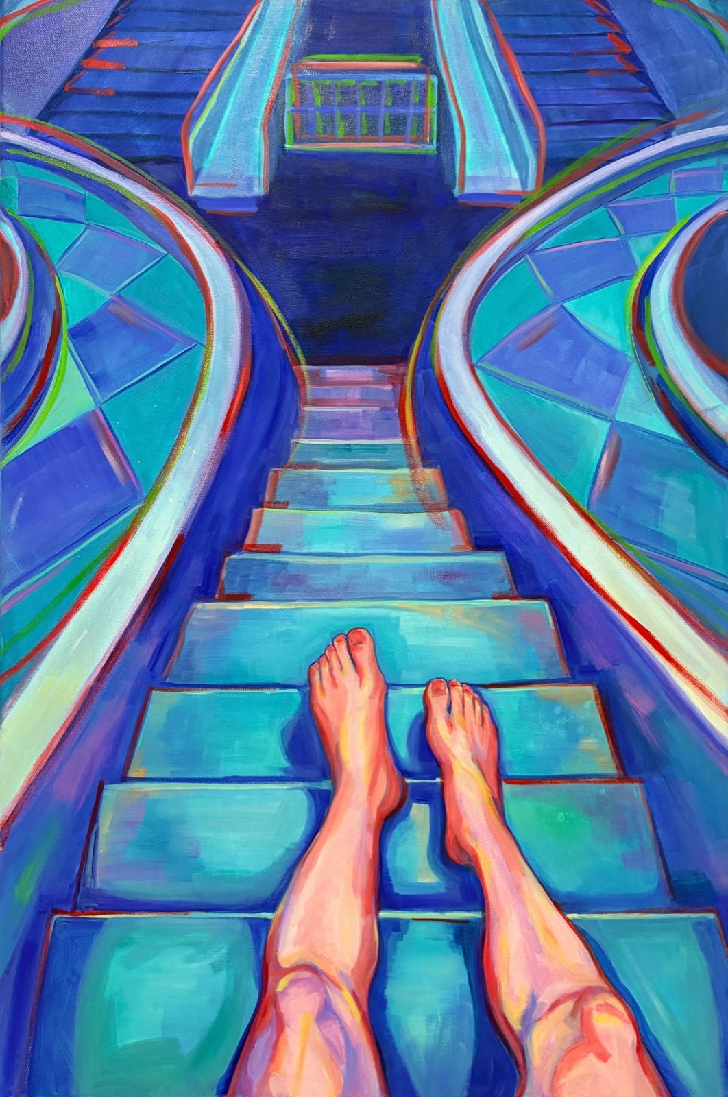 Zerrin Ziying Lin, Pre-set Paths II, 2025, Oil on canvas